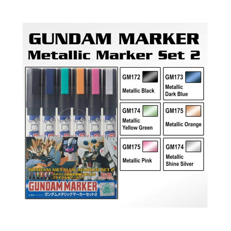Gundam Marker - Set De 2 Marqueurs Métalliques AMS-125 - Pour Détails Et Rehausses Sur Maquettes Gunpla - Accessoire Modélisme - 12